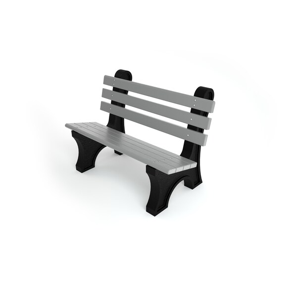 Gray 4' Comfort Park Avenue Bench